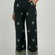 Pantalone di Cotone Largo Vita Media Fantasia Maison Hotel