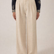 Pantaloni con Pences Cotone e Lino Marina Maison Hotel