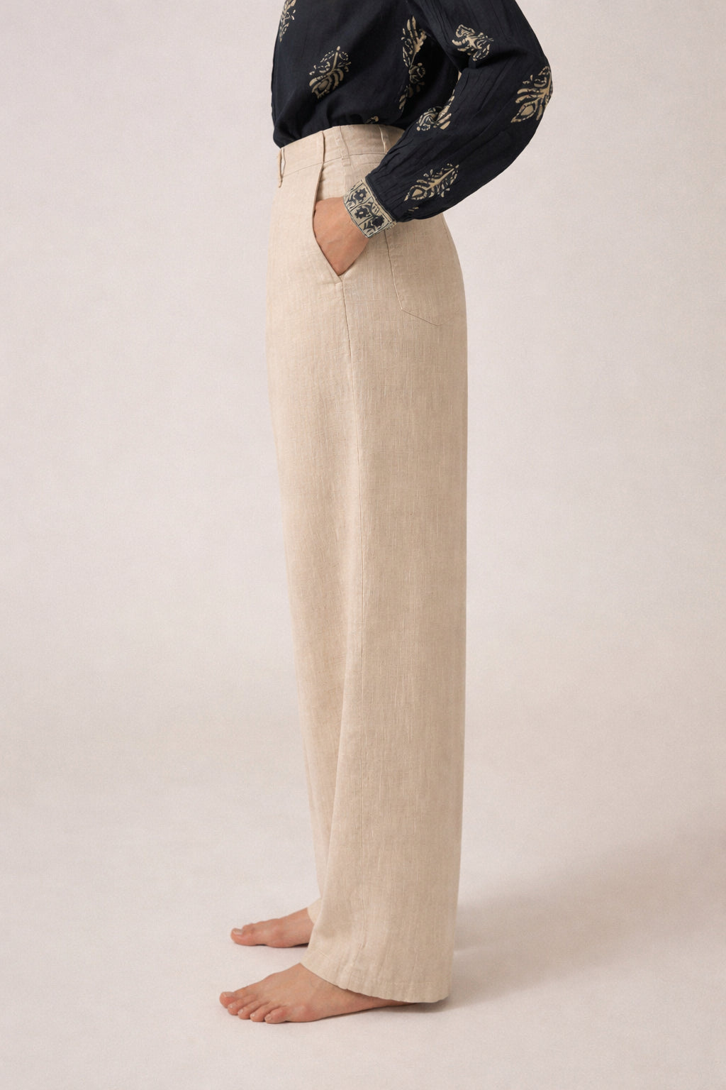 Pantaloni con Pences Cotone e Lino Marina Maison Hotel
