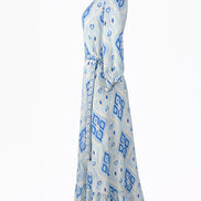 Abito Midi in Lino Fantasia Geometrica Marigold, Nimo with Love