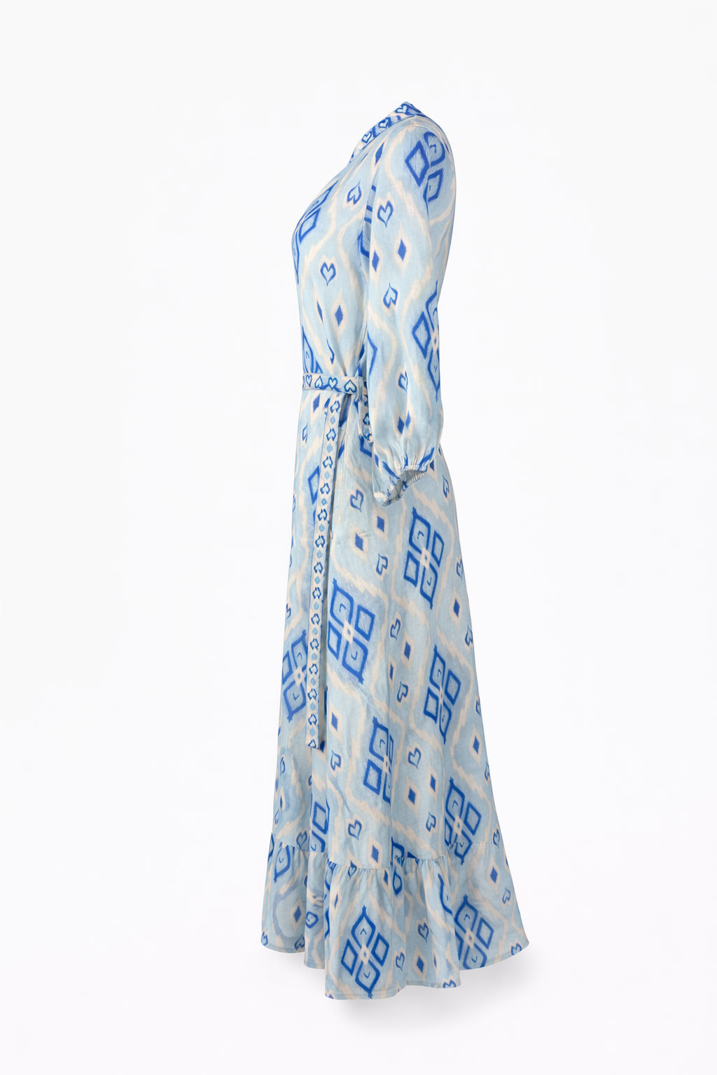 Abito Midi in Lino Fantasia Geometrica Marigold, Nimo with Love