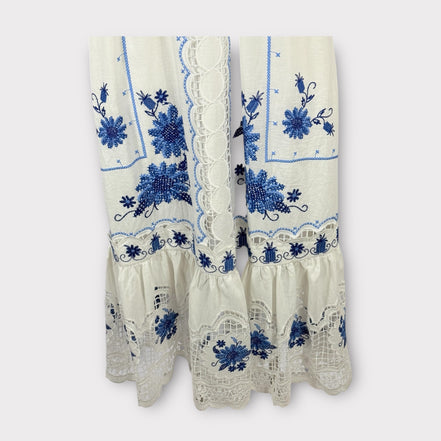 Abito Midi con Spalline Pizzo e Punto Croce Richelieu Farm Rio