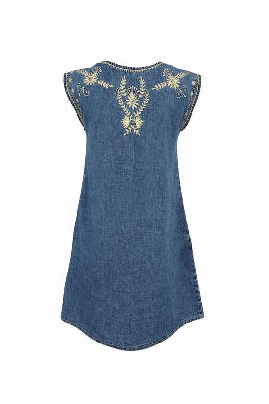 Abito Corto in Denim con Ricami,  Silvie Maison Hotel