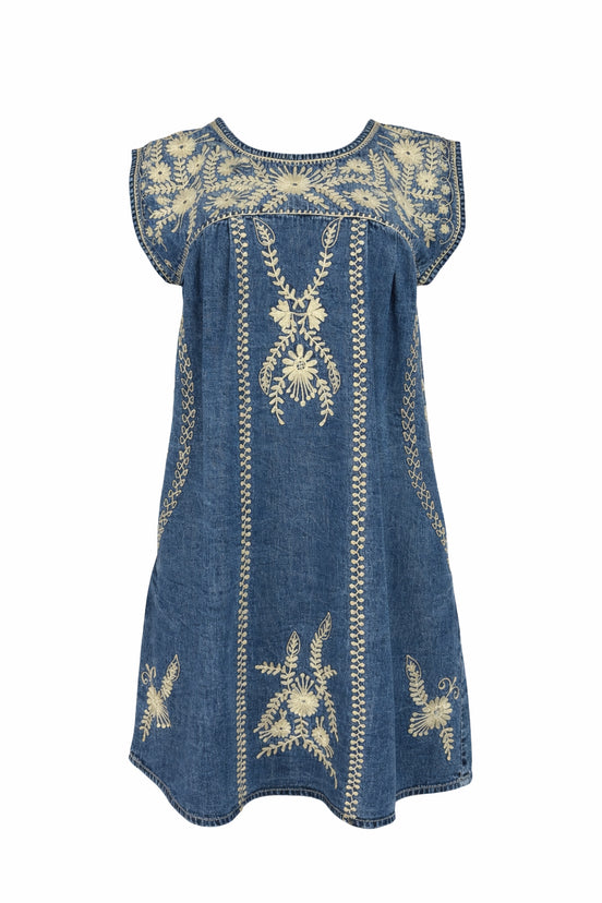 Abito Corto in Denim con Ricami,  Silvie Maison Hotel