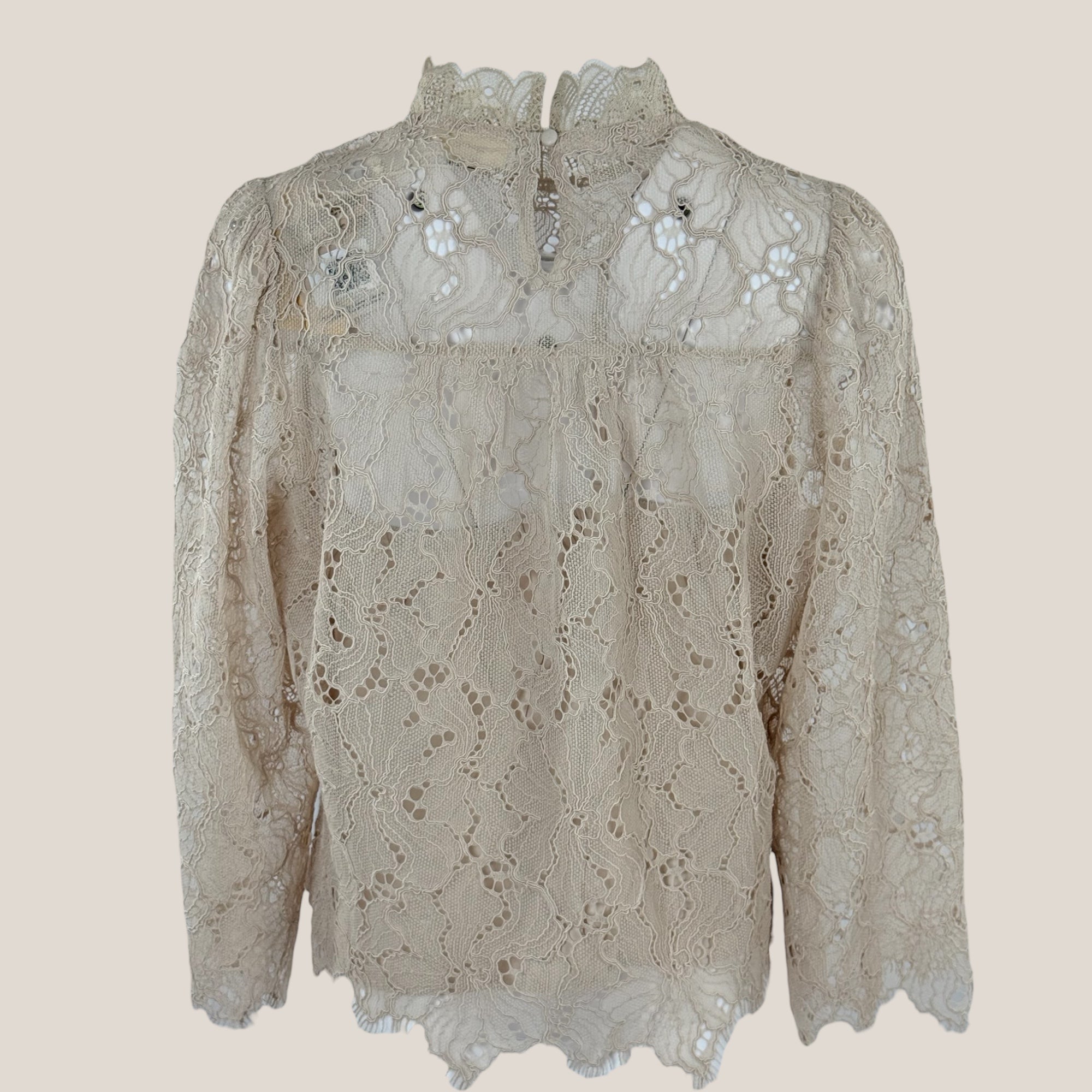 Blusa Pizzo Collo in Piedi Lucia Suncoo