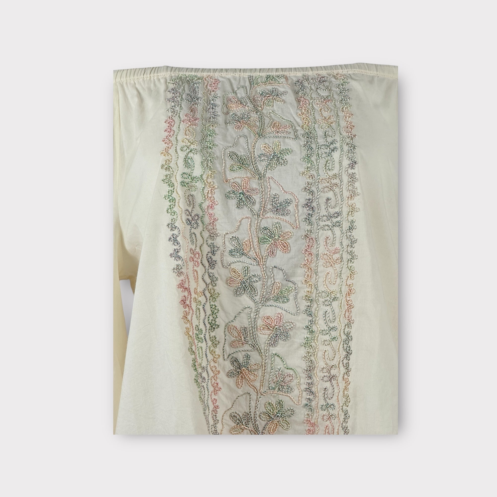 Blusa Burro con Inserti di Fili Lurex e Ricami Alex Antik Batik