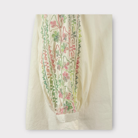 Blusa Burro con Inserti di Fili Lurex e Ricami Alex Antik Batik