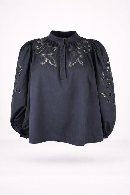 Scarlett Poppies, Camicia in Popeline con Pizzo Vesma