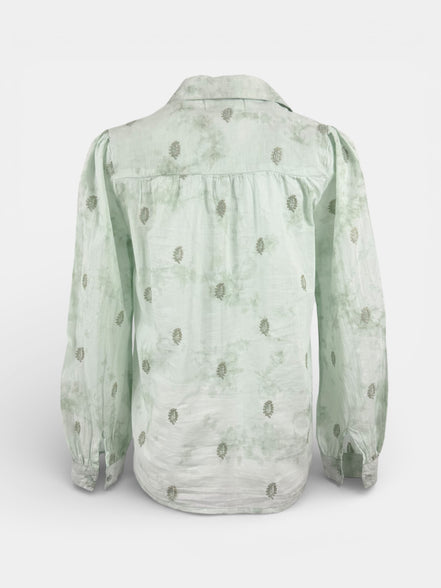 Camicia Verdeacqua Tie-dye con Ricami Maison Hotel