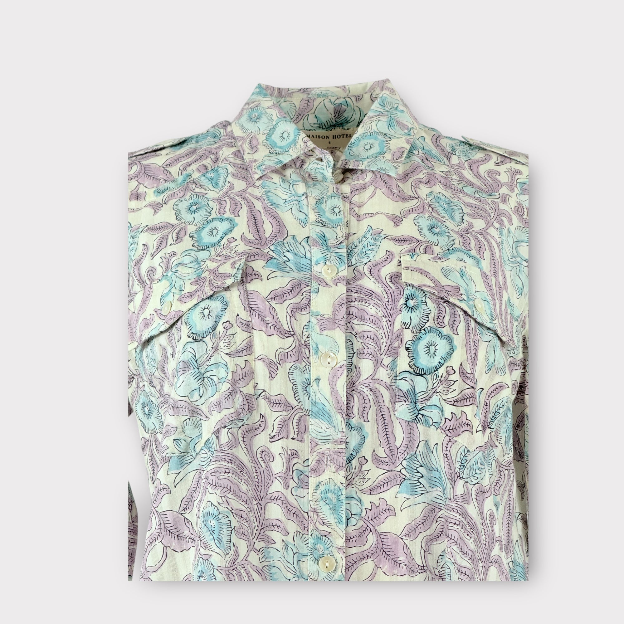 Camicia Over in Cotone Maniche Lunghe Fantasia Maison Hotel