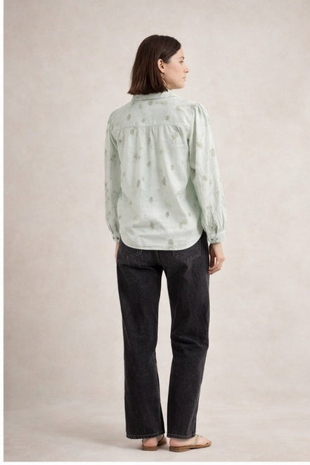 Camicia Verdeacqua Tie-dye con Ricami Maison Hotel