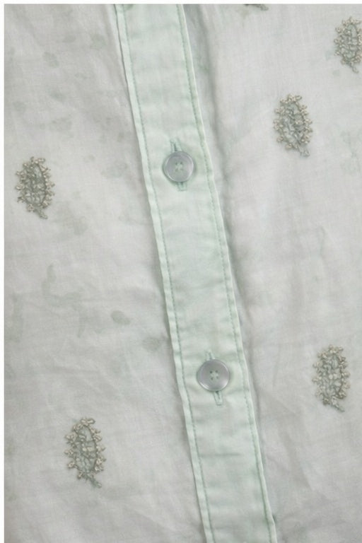 Camicia Verdeacqua Tie-dye con Ricami Maison Hotel