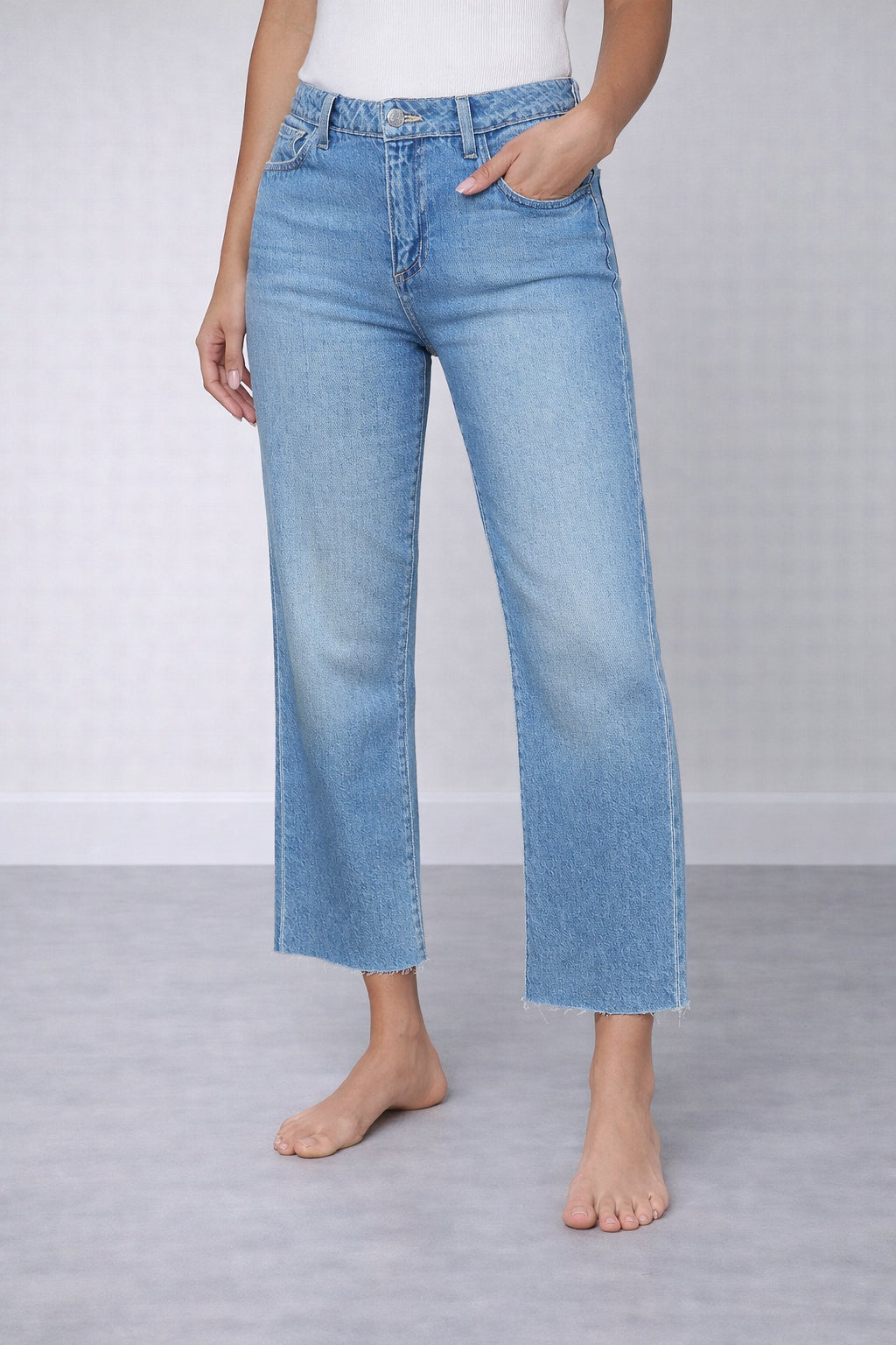 Denim Crop Wide Leg Chiaro Wanda L'Agence