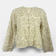 Giacca Corta in Cotone Ricamata Beige Maison Hotel
