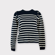 Maglia Cotone con Bottoni Metallo a Righe Ba&sh