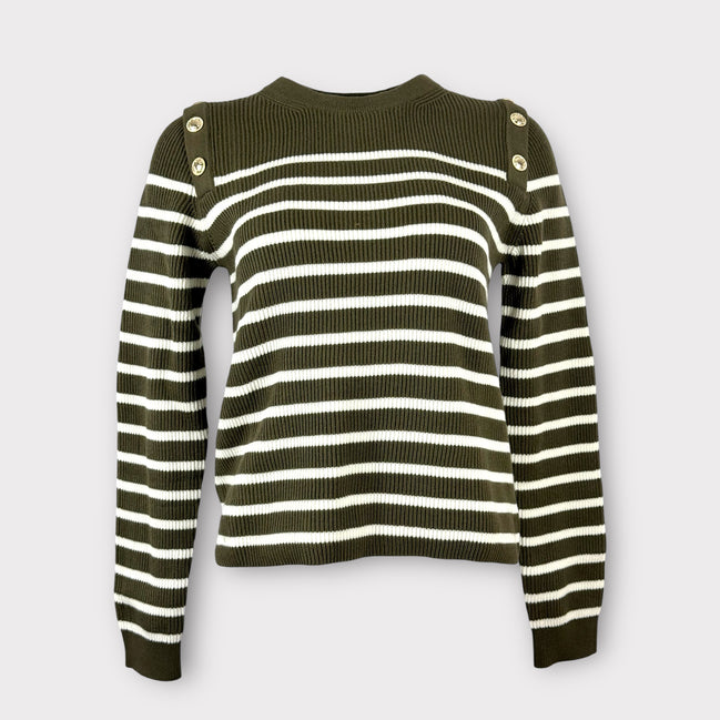 Maglia Cotone con Bottoni Metallo a Righe Ba&sh