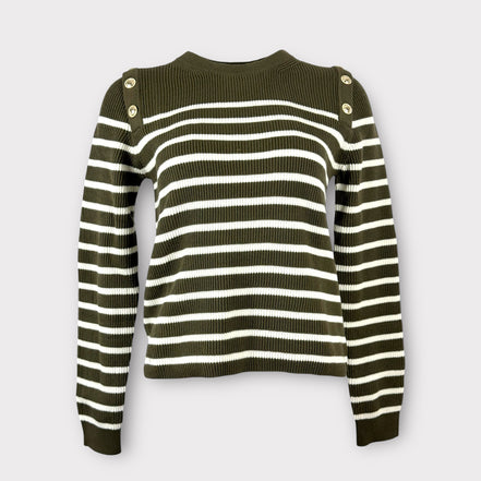 Maglia Cotone con Bottoni Metallo a Righe Ba&sh