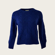 Maglia Girocollo Misto Cashmere Motivo Foglia Jumper1234