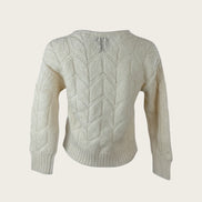 Maglia Girocollo Misto Cashmere Motivo Foglia Jumper1234