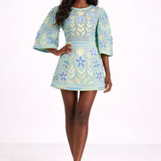 Abito Corto con Ricami Carioca Antik Batik