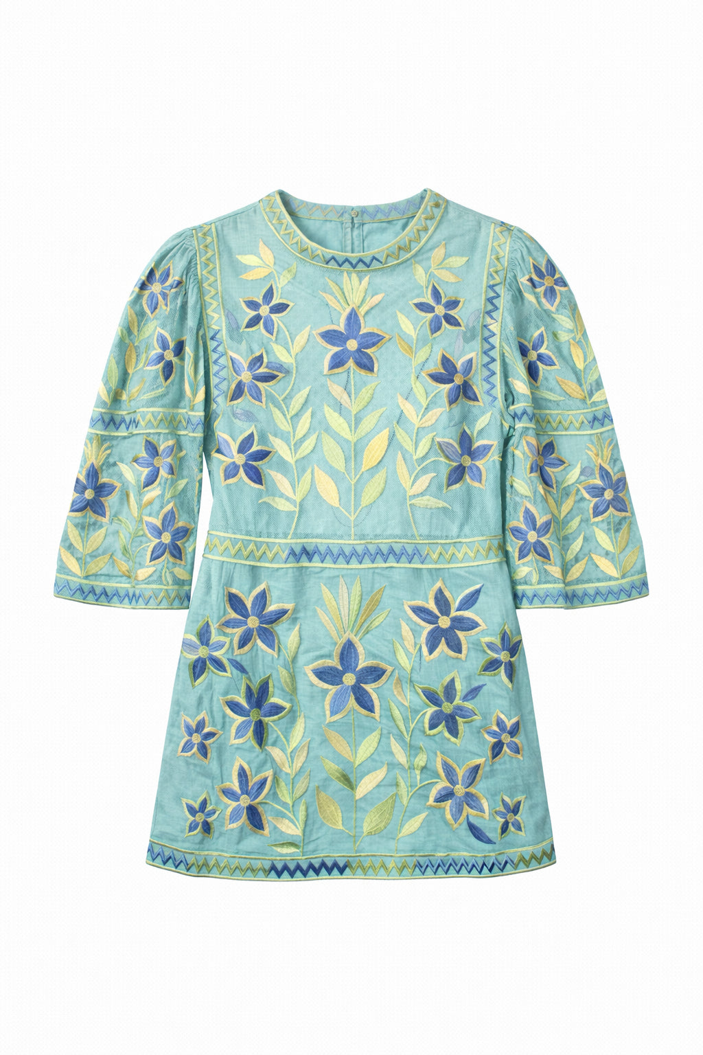 Abito Corto con Ricami Carioca Antik Batik