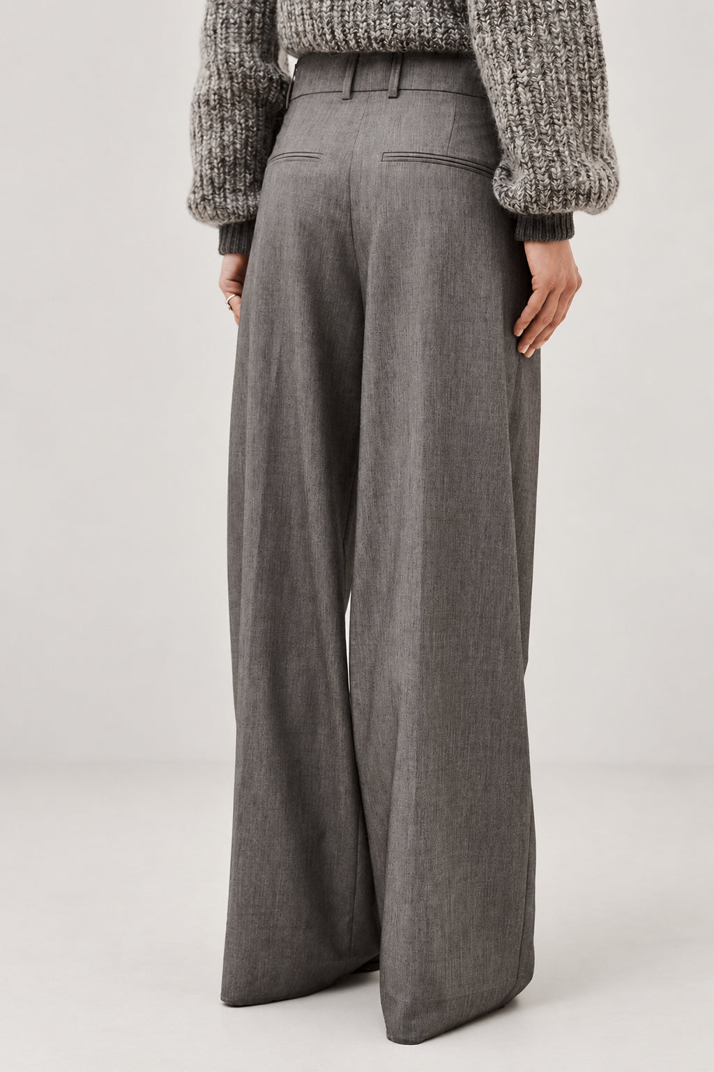 Ba&sh, Pantalone Maschile Gamba Larga in Misto Lana
