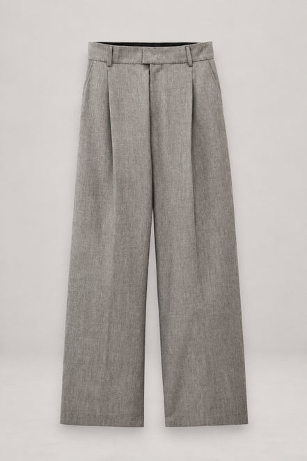 Ba&sh, Pantalone Maschile Gamba Larga in Misto Lana
