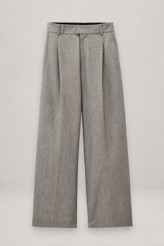 Ba&sh, Pantalone Maschile Gamba Larga in Misto Lana