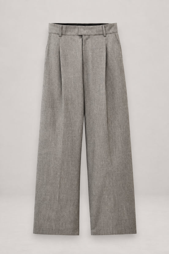 Ba&sh, Pantalone Maschile Gamba Larga in Misto Lana