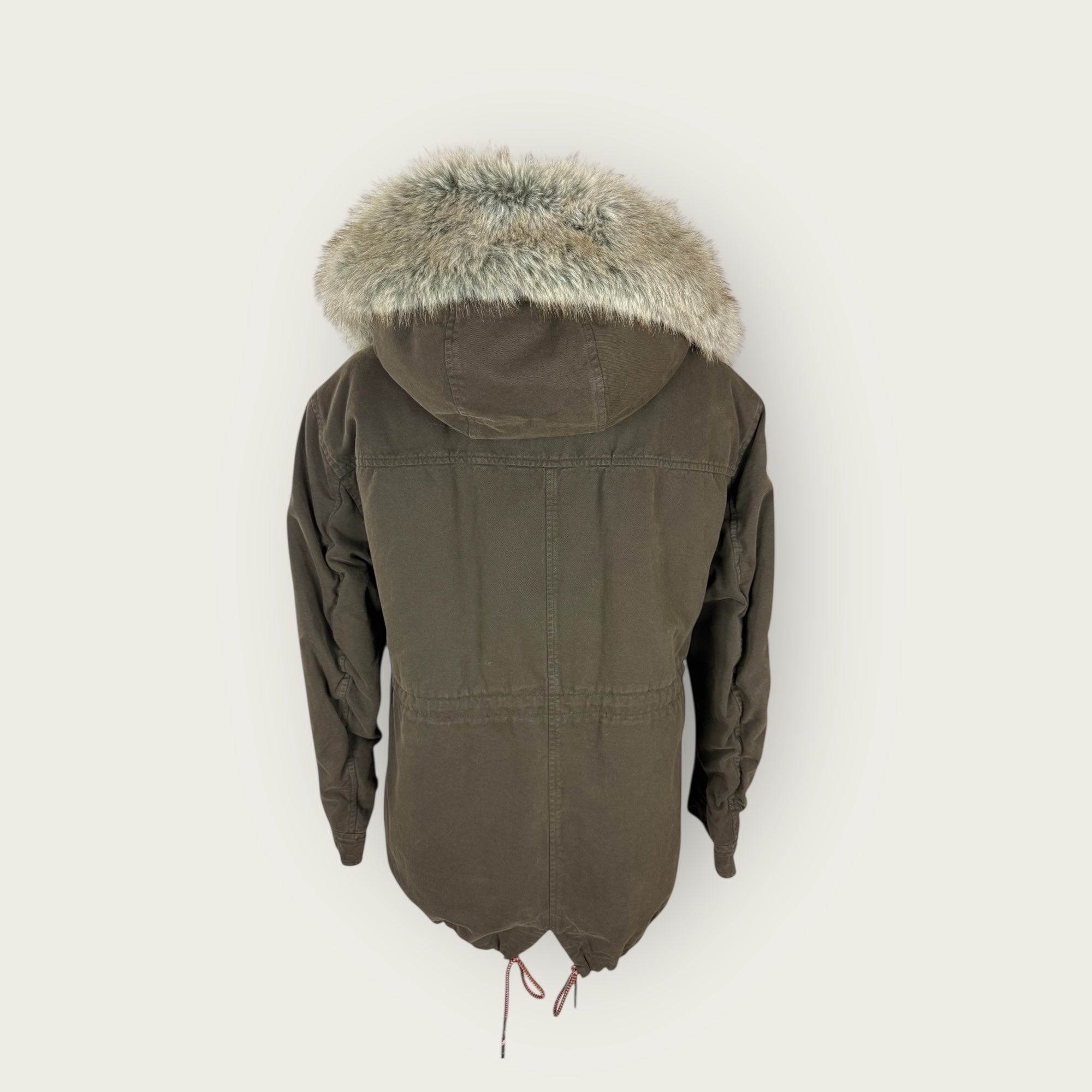 Parka Corto EcoFur Brown con Coulisse Bazar Deluxe
