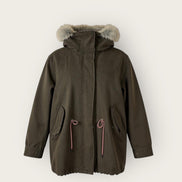 Parka Corto EcoFur Brown con Coulisse Bazar Deluxe