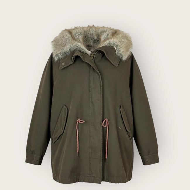 Parka Corto EcoFur Brown con Coulisse Bazar Deluxe