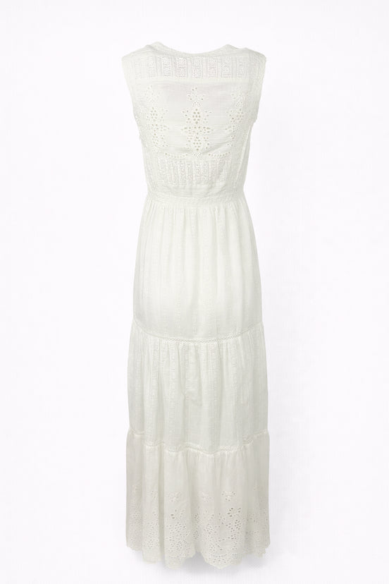 Abito Lungo Bianco con Pizzo,  Gino Maison Hotel