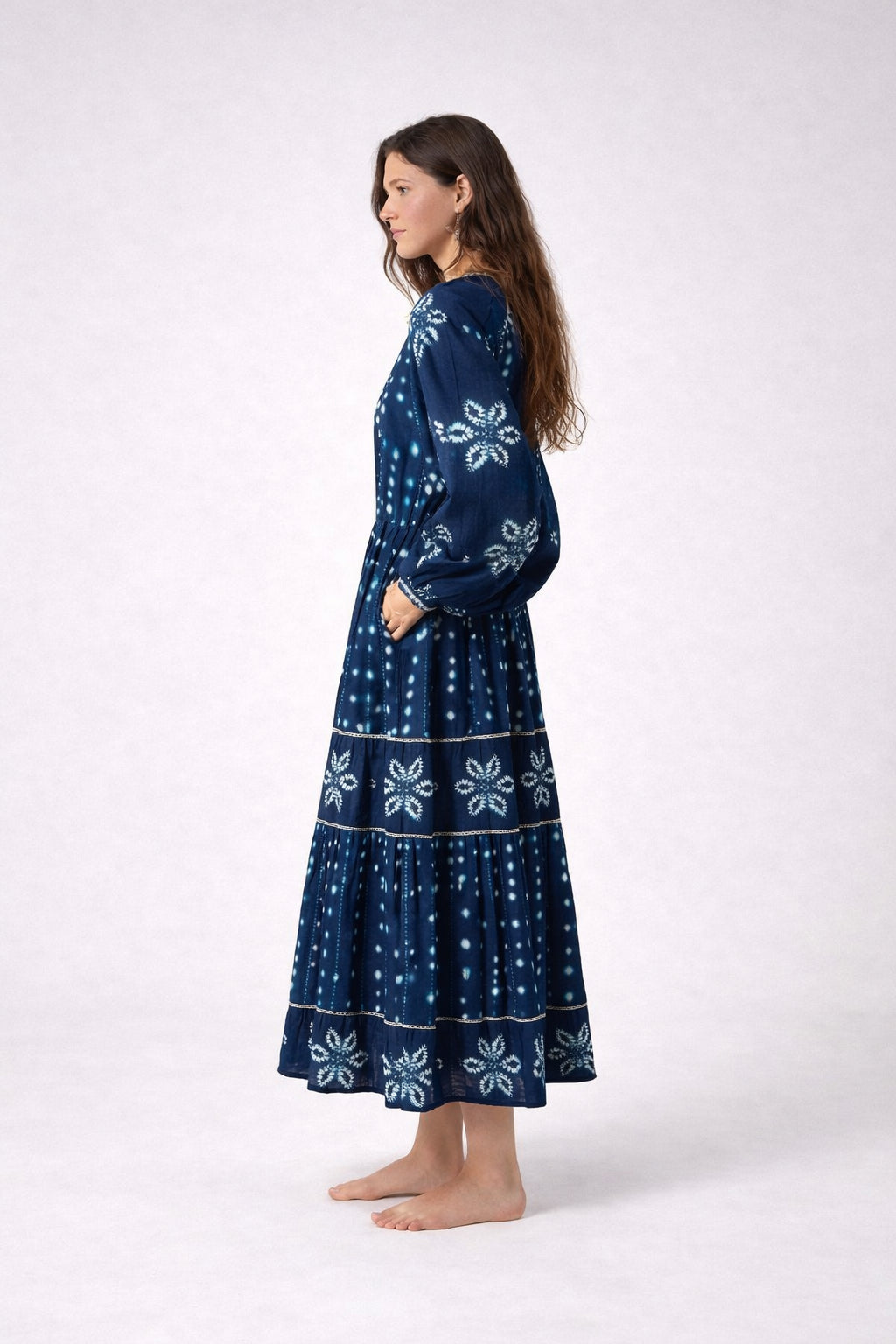Abito Lungo Navy Shibori Maison Hotel