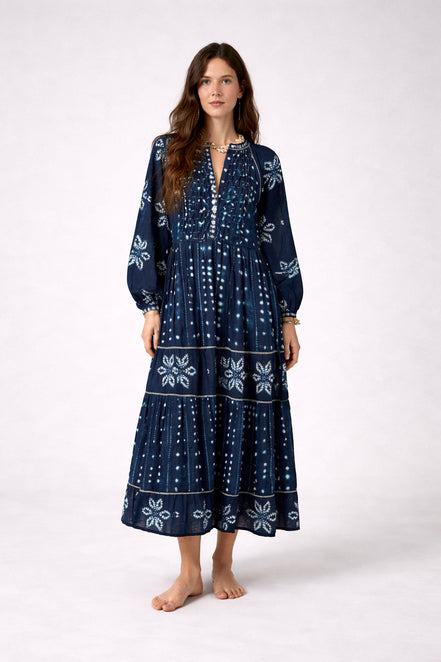 Abito Lungo Navy Shibori Maison Hotel