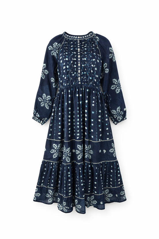 Abito Lungo Navy Shibori Maison Hotel