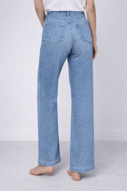 Denim Leggero Gamba Larga Lavaggio Chiaro Scottie L'Agence