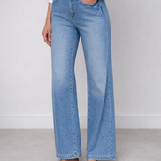 Denim Leggero Gamba Larga Lavaggio Chiaro Scottie L'Agence