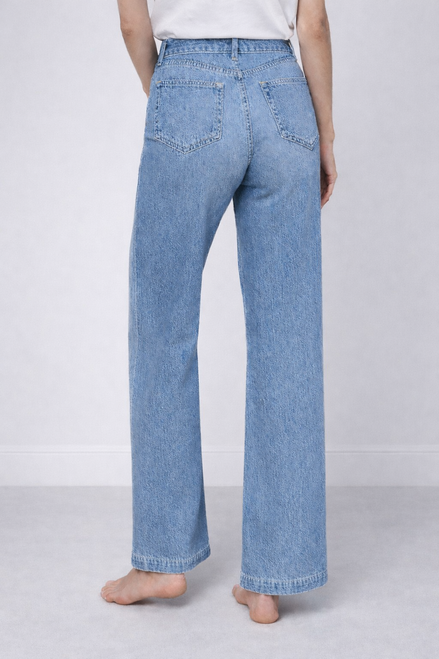 Denim Leggero Gamba Larga Lavaggio Chiaro Scottie L'Agence