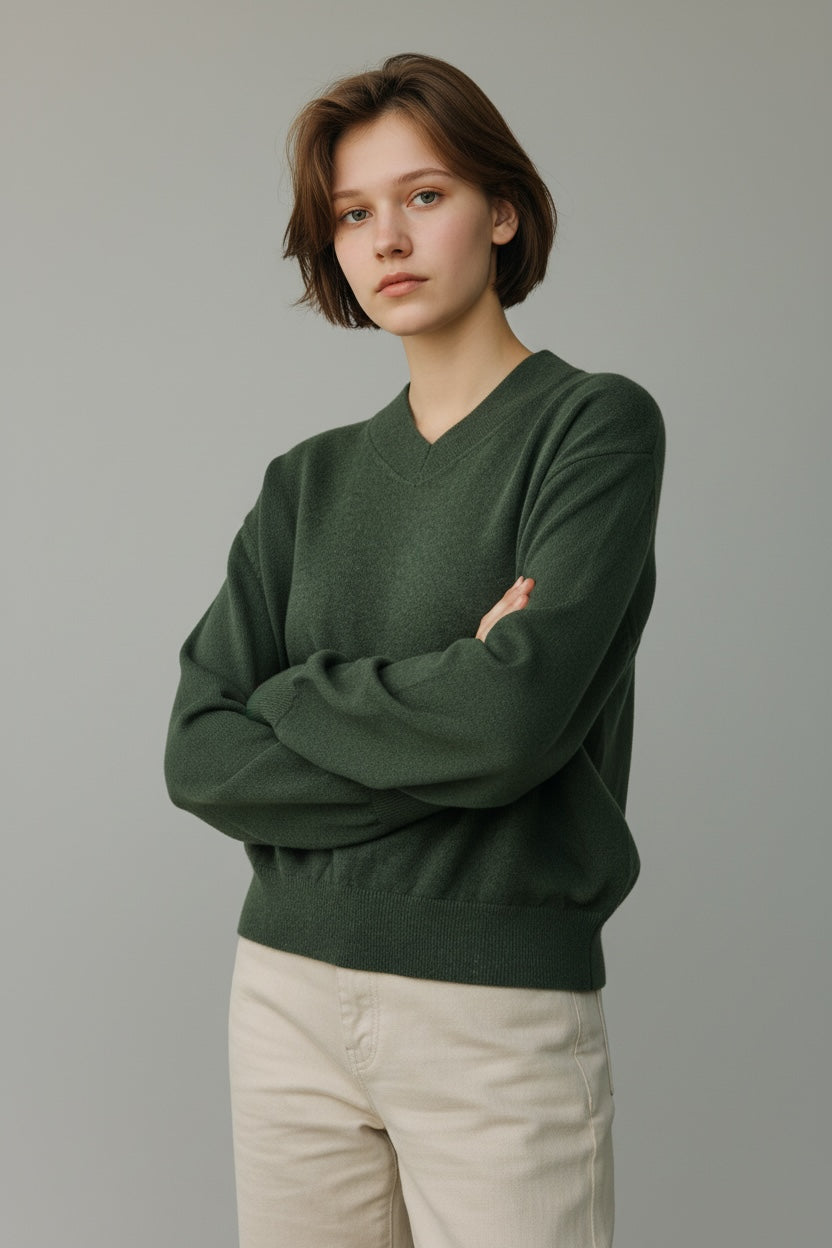 Maglia Cashmere Scollo V Over Bellrose