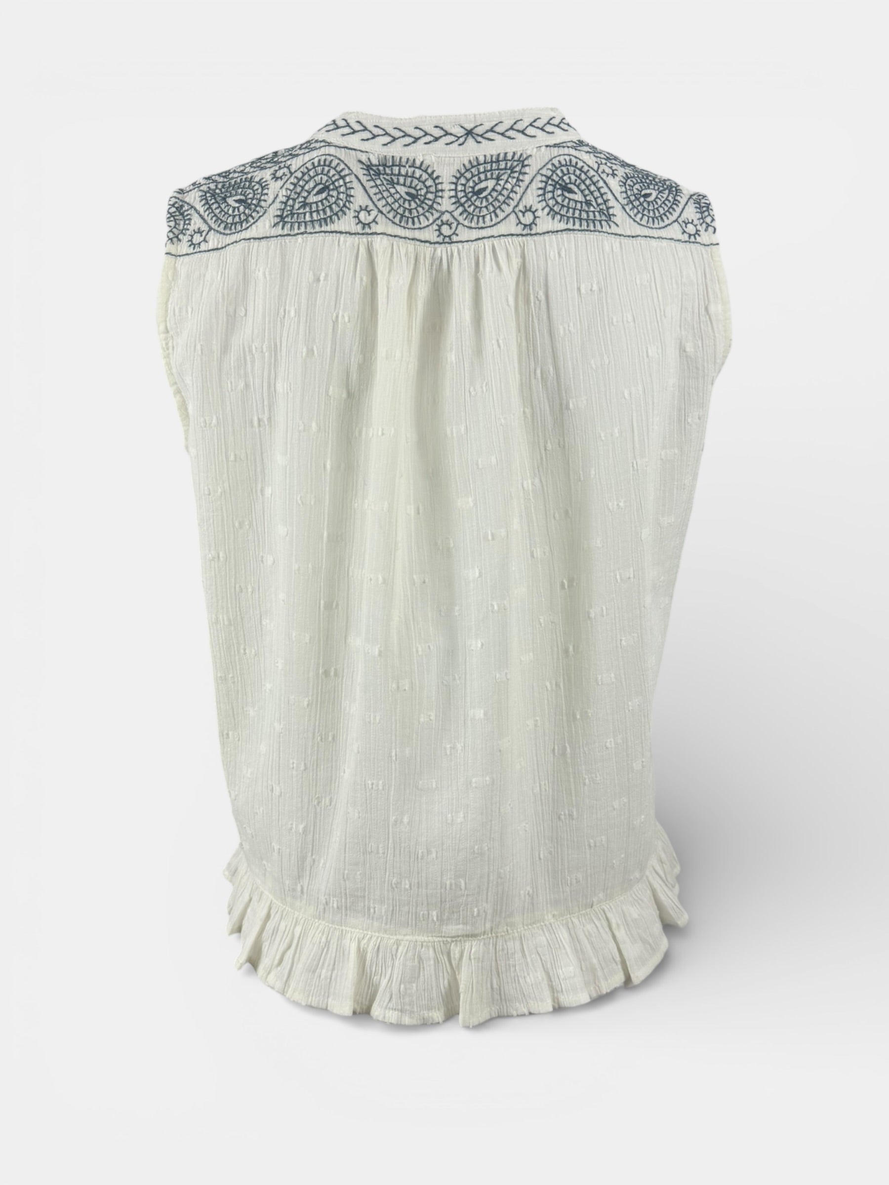 Top Senza Maniche Con Ricami Punto Smock Maison Hotel