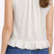 Top Senza Maniche Con Ricami Punto Smock Maison Hotel