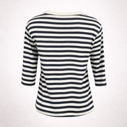 Majestic Filatures, Tshirt Barchetta Manica a 3/4 Lino a Righe