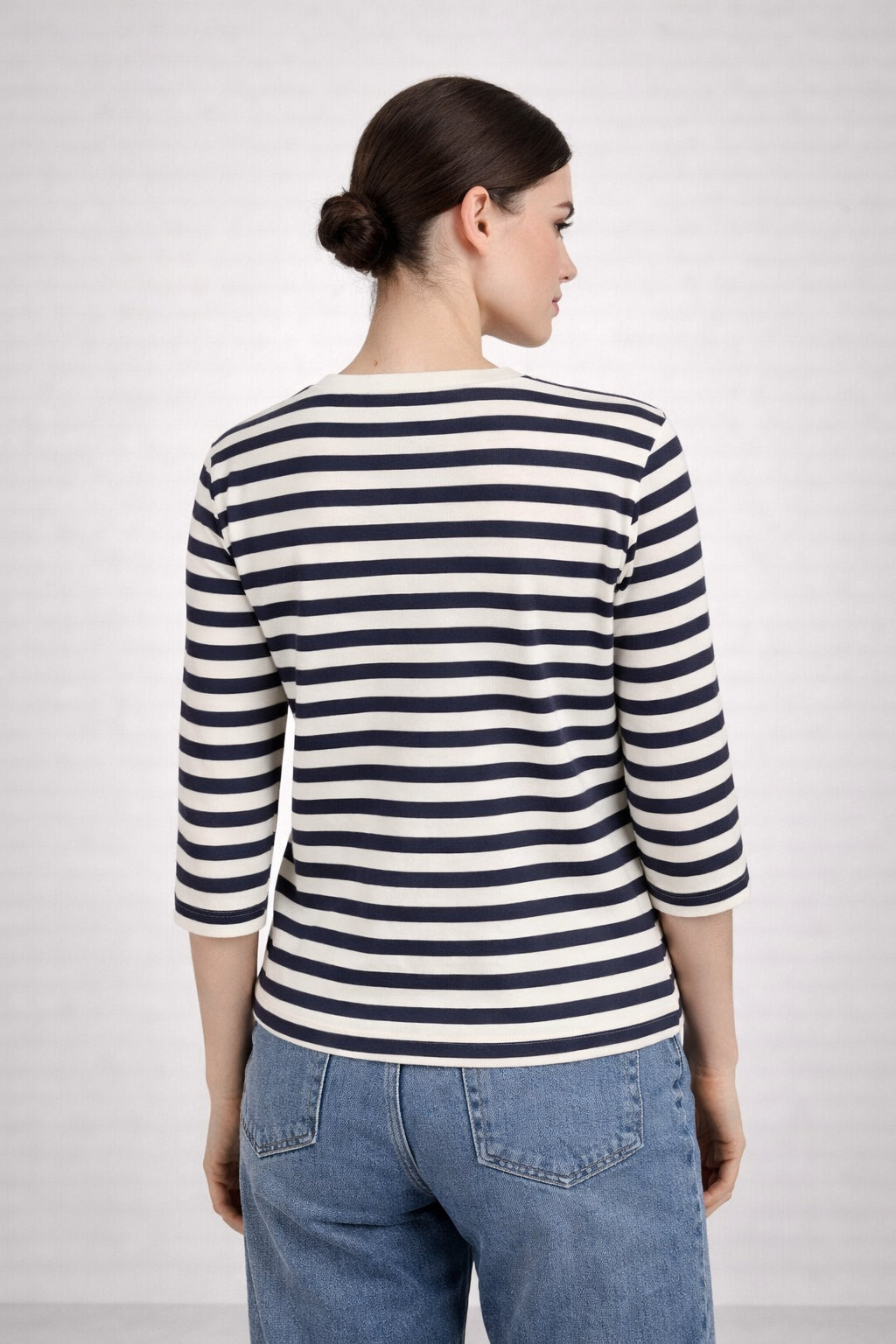 Majestic Filatures, Tshirt Barchetta Manica a 3/4 Lino a Righe