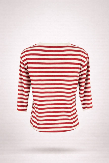 Majestic Filatures, Tshirt Barchetta Manica a 3/4 Lino a Righe