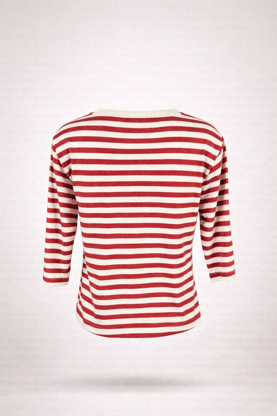 Majestic Filatures, Tshirt Barchetta Manica a 3/4 Lino a Righe