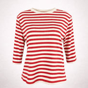 Majestic Filatures, Tshirt Barchetta Manica a 3/4 Lino a Righe