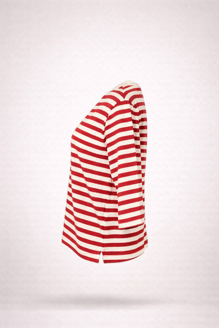 Majestic Filatures, Tshirt Barchetta Manica a 3/4 Lino a Righe