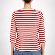 Majestic Filatures, Tshirt Barchetta Manica a 3/4 Lino a Righe