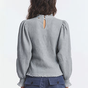 Antik Batik, Blusa in Voile di Cotone con Smock Angeli